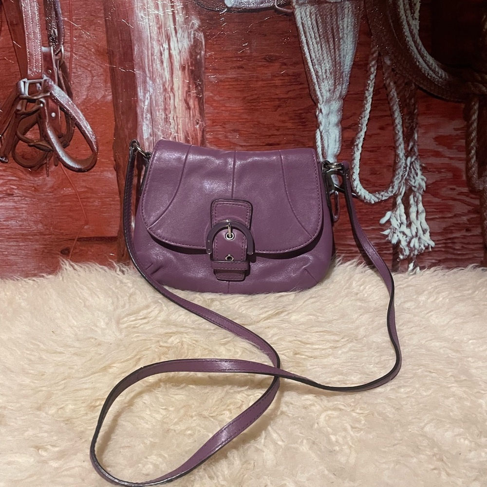 Coach purple leather crossbody bag